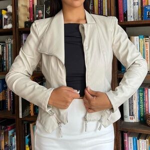 Blanknyc Ivory faux Leather Jacket - XS